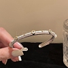 Alloy Rhinestone Cuff Bangles for Women BJEW-U039-01P-1