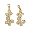 Brass Micro Pave Cubic Zirconia Pendants KK-I358-046G-1