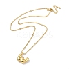 Initial Letter Brass Pendant Necklace NJEW-A015-21G-W-2