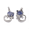 Natural Blue Spot Jasper Kitten Pendants G-L512-R04-2