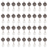 ABS Plastic Imitation Pearl Round Pendants and Tibetan Style Findings FIND-PH0008-82-1