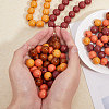 160Pcs 4 Colors Spray Painted Wood European Beads WOOD-GL0001-20-3