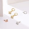 Brass Huggie Hoop Earring Findings KK-NB0002-27-5
