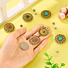 6Pcs 3 Colors Chrysanthemum Alloy with Resin Decorative Rivets BUTT-TA0001-30-6