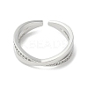 Brass Micro Pave Cubic Zirconia Open Cuff Ring RJEW-A040-06P-2