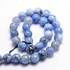 Dyed Natural Agate Faceted Round Beads Strands G-E320C-10mm-03-2