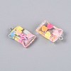 Transparent Resin Pendants X-RESI-T056-06-2