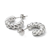 Non-Tarnish 304 Stainless Steel Ring Hoop Earrings LS-EJEW-K243-14P-2
