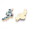 Printed Light Gold Tone Alloy Pendants ENAM-N056-210F-1