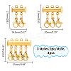 3Pcs 3 Styles 304 Stainless Steel Slide Lock Clasps FIND-UN00012-3