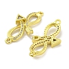 Rack Plating Brass Micro Pave Clear Cubic Zirconia Arrow Infinity Links KK-B091-48G-02-2