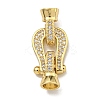 Brass Micro Pave Cubic Zirconia Fold Over Clasps KK-U037-27G-02-1