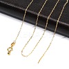 925 Sterling Silver Cable Chain Adjustable Slider Necklaces for Women NJEW-U030-01G-01-3