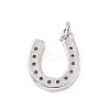 Brass Micro Pave Cubic Zirconia U Shape Charms KK-C012-24P-2