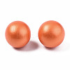 Painted Round Schima Wood Earrings for Girl Women EJEW-T017-01E-1