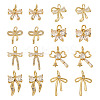 16Pcs 8 Style Brass Micro Pave Cubic Zirconia Charms KK-TA0002-16-3