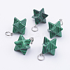 Synthetic Malachite Pendants G-E398-02F-2