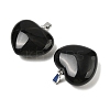 Natural Black Agate(Dyed & Heated) Pendants G-A249-04B-02P-2