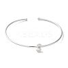 Rack Plating Brass Micro Pave Clear Cubic Zirconia Letter Open Cuff Bangles BJEW-A018-01P-S-2