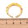 Brass Enamel Cuff Open Rings RJEW-P183-06G-M-6