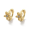 Brass Micro Pave Cubic Zirconia Hoop Earring EJEW-C088-01B-G-1