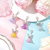 5Pcs 5 Colors Glass Pearl Beads & Acrylic Pendant Decorations HJEW-JM03223-02-1