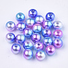 Rainbow ABS Plastic Imitation Pearl Beads OACR-Q174-5mm-06-1