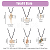 6Pcs 6 Style Natural Shell Pendant Necklaces Set with Wax Cords for Women NJEW-AN0001-42-2