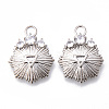 Brass Micro Pave Clear Cubic Zirconia Pendants KK-N232-152-NF-1