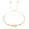 Handmade MIYUKI Glass Seed Bead Heart Braided Bracelets for Women LI3804-1-2