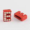Mixed Color Zinc Alloy Grade A Rhinestone Letter Slide Charms ALRI-S130-E-2