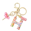 Letter A~Z Transparent Glitter Resin Pendant Keychains KEYC-FZ00024-08-1
