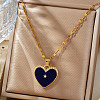 Elegant Fashionable Brass Micro Pave Clear Shiny Cubic Zirconia Heart Necklaces for Daily Wear HK4555-2-1