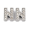 Alloy Initial Slide Charms with Grade A Rhinestones ALRI-R032-N-FF-1