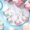 2Pairs Resin & Glass Seed Beads Teardrop Dangle Earrings EJEW-MZ00401-1