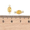 SHEGRACE Brass Pave Cubic Zirconia Oval Connector Charms XGRQ2O670-439C-G-3
