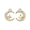 Moon & Star Alloy with Rhinestone Small Handmade Pendant Charms PALLOY-WH0086-97-1