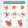 24Pcs 4 Styles Autumn Opaque Animal Resin Cabochons RESI-SC0002-87-2