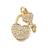 Rack Plating Brass Micro Pave Cubic Zirconia Pendants ZIRC-F142-12B-G-1