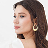 4 Pairs 4 Styles Rack Plating Brass Chunky Hoop Earrings for Women EJEW-BBC0001-94-4