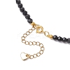 Shell Pearl & Faceted Round Black Glass Beaded Necklaces NJEW-JN05455-5