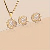 Alloy Rhinestone Pendant Necklace & Stud Earring Sets for Women FS-WGAF6CC-02-1
