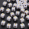 Opaque White Acrylic Beads MACR-Q242-010T-1