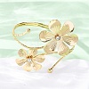 Flower Alloy Arm Cuff Bangles for Girl Women AJEW-A063-01A-G-5