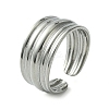 Non-Tarnish 304 Stainless Steel Grooved Open Cuff Ring RJEW-L110-007P-1