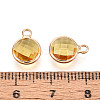 Golden Tone Brass Glass Charms X-GLAA-ZX008-24F-G-3