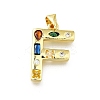 Brass Micro Pave Clear Cubic Zirconia Pendants KK-G521-01G-F-01-1