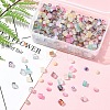 450Pcs 3 Styles Frosted Glass Beads with Golden Glitter Powder DGLA-FS0001-13-7