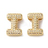 Rack Plating Brass Micro Pave Cubic Zirconia Slide Charms KK-C084-34G-I-1
