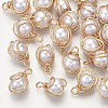 ABS Plastic Imitation Pearl Pendants KK-N235-020A-1